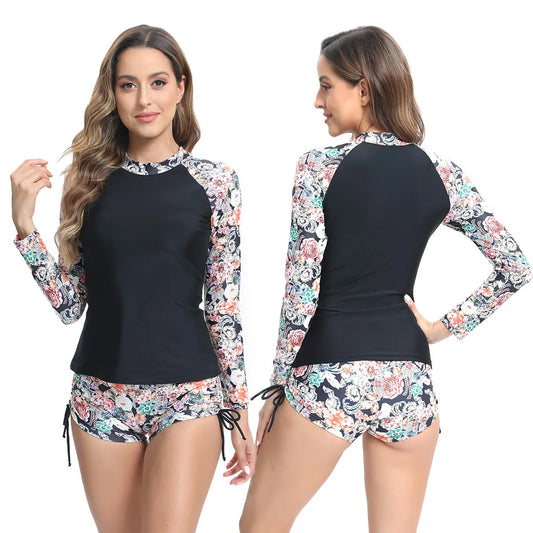 Long Sleeve Surfing Suit 2 Piece Swimsuit Beachwear