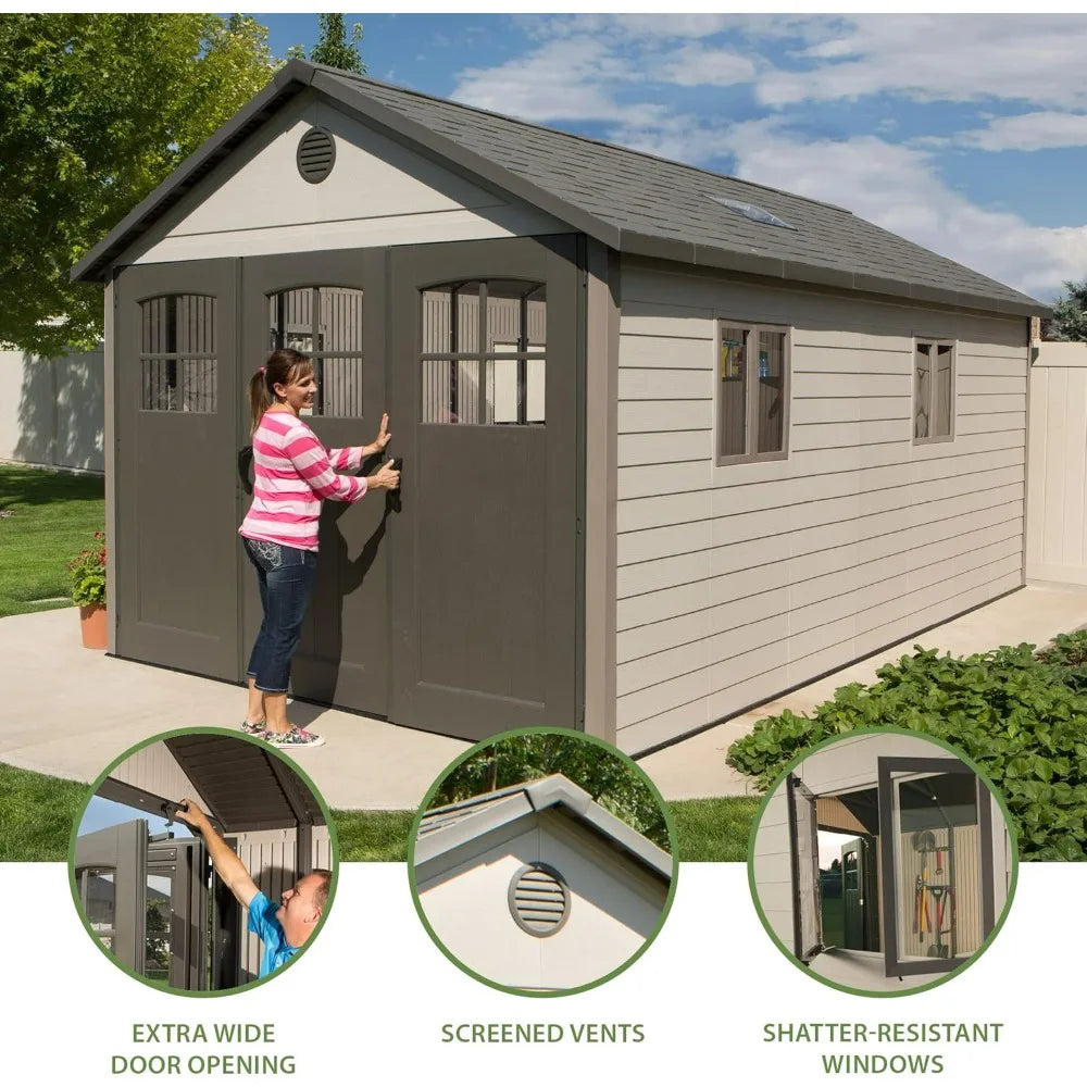 Storage,60236 11' X 18.5' Outdoor Storage Shed,UV Protected To Prevent Weather Damage Attractive Appearance and Design