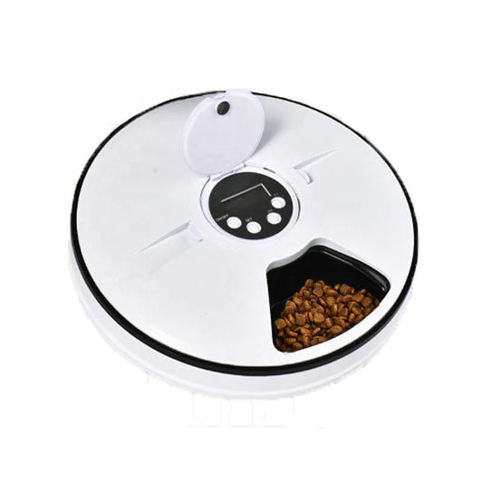 Smart Automatic Electronic 6 Separated Meal Trays Cat Dog Water Food Bowl Timed Pet Feeder