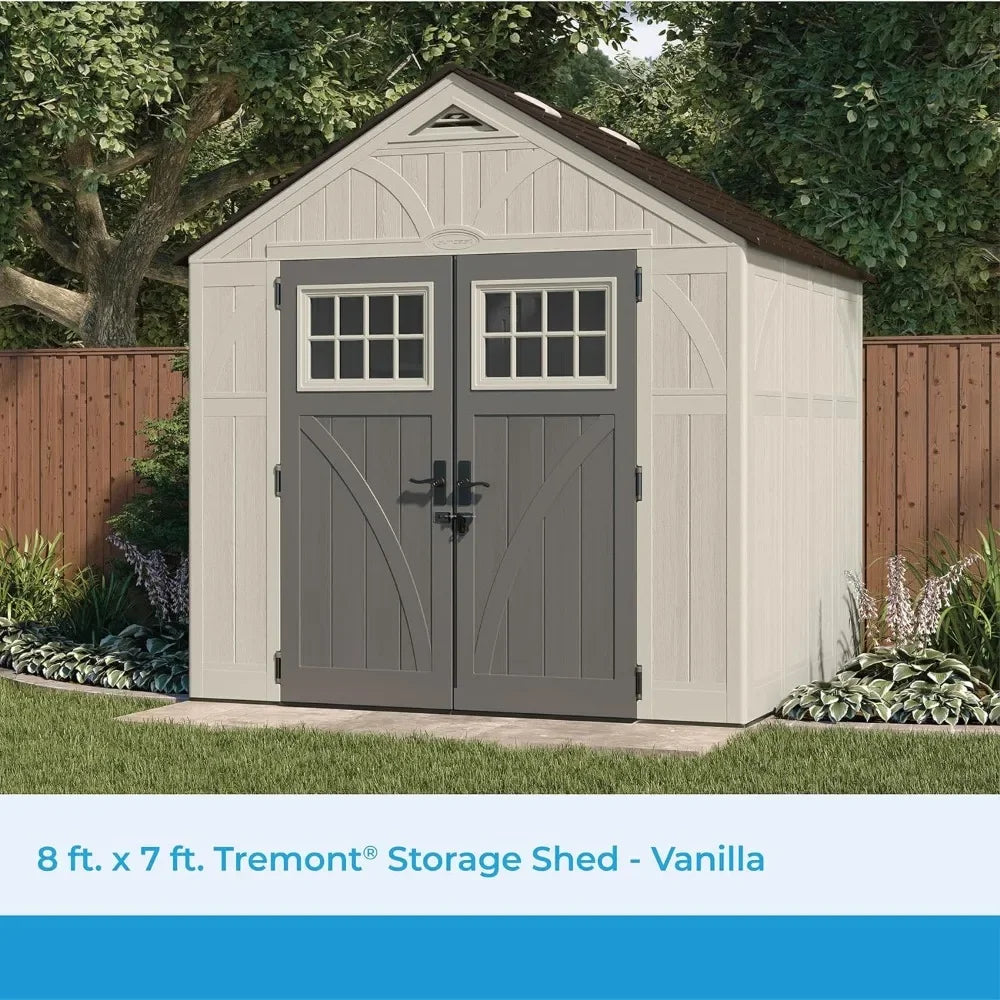 Heavy-Duty Resin Tremont Storage Shed, Cream