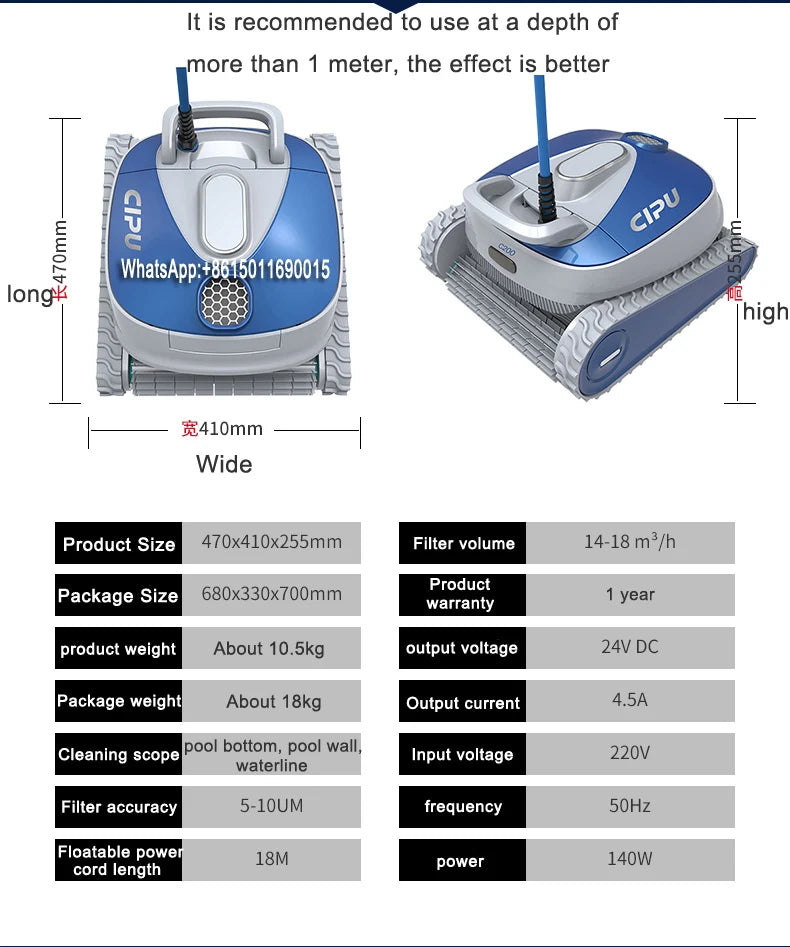 Swimming Pool Automatic Sewage Suction Machine Fish Pond Underwater Vacuum Cleaner Pool Bottom Cleaning Filter Equipment