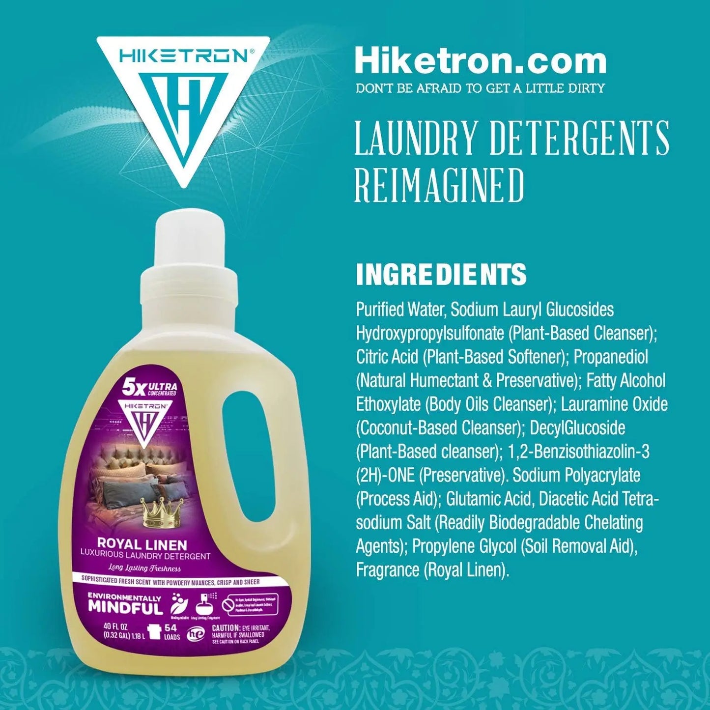 5X Ultra Concentrated Long Lasting Scented Liquid Laundry Detergent Removes Tough Stains Machine Friendly Royal Linen