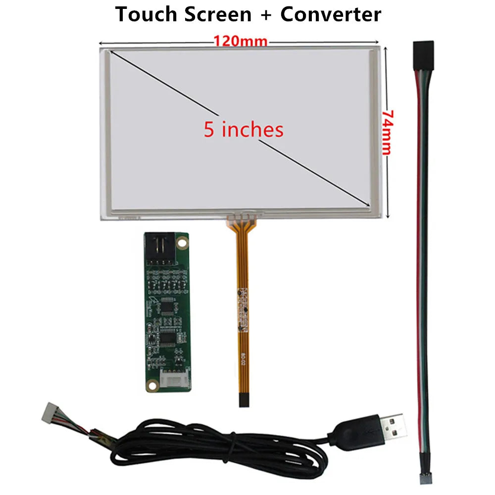 5 Inch 800*480 LCD Display Screen Digitizer Touchscreen Controller Control Driver Board Mini HDMI-Compatible Monitor Kit