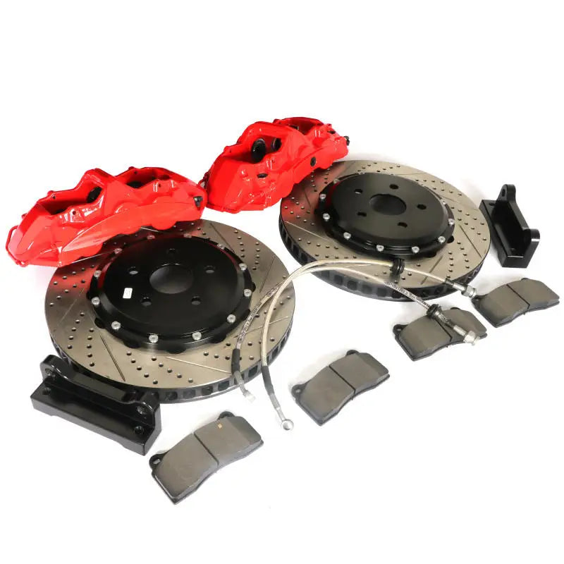 GT6 GT4 Brake Caliper Kits with front 405*34mm and rear 380*28 drilled and slotted pattern Disc Rotor for Ford Mustang GT