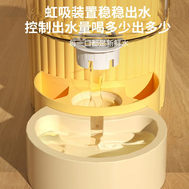 Automatic Roman Column Drinking Water Pet Feeders,cats and Dogs Universal Water Food Separation Machine, Dog Food Bowl Automatic Feeder