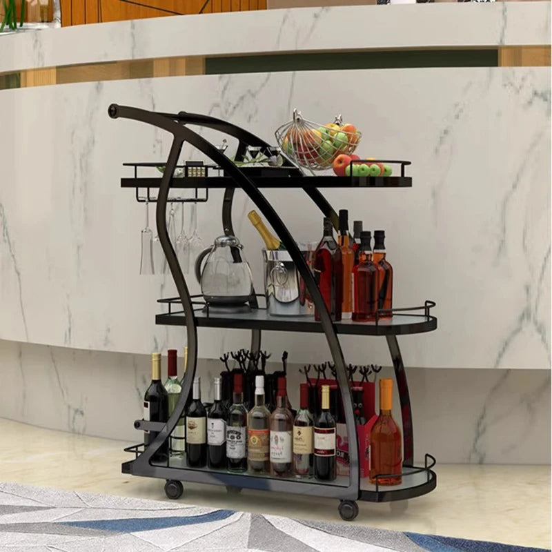 Dining Trolley Wheeled Cart Small Janitorial Cocktail Mini Bar Hotel Cleaning Wagon Housekeeping Rolling Side Espejo Tool Large