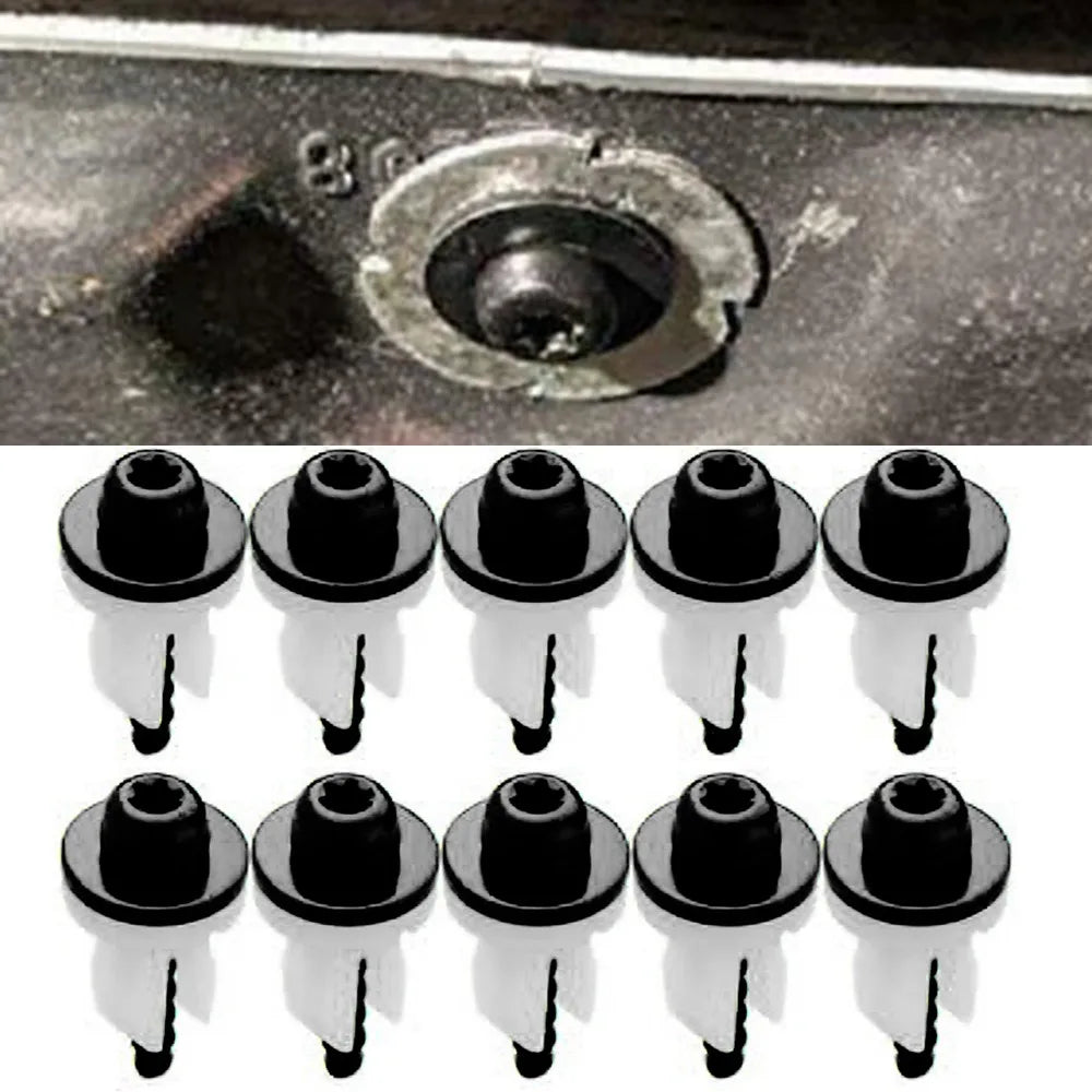 10 Sets T30 Torx Head Screw Under Engine Shield Screw Grommet Set Bumper Cover Retainer For Ford Vehicles Auto Fastener