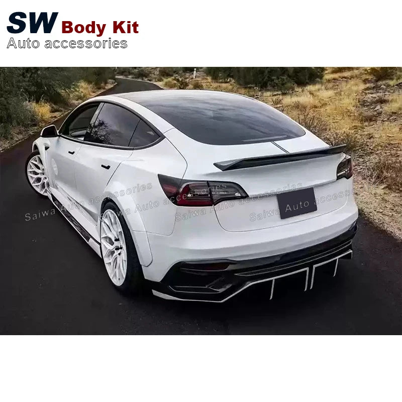 High Quality IMP Style Wide Body Kit For Tesla Model 3 Upgrade Front And Rear Bumpers Side Skirts Auto Parts Performance Kit