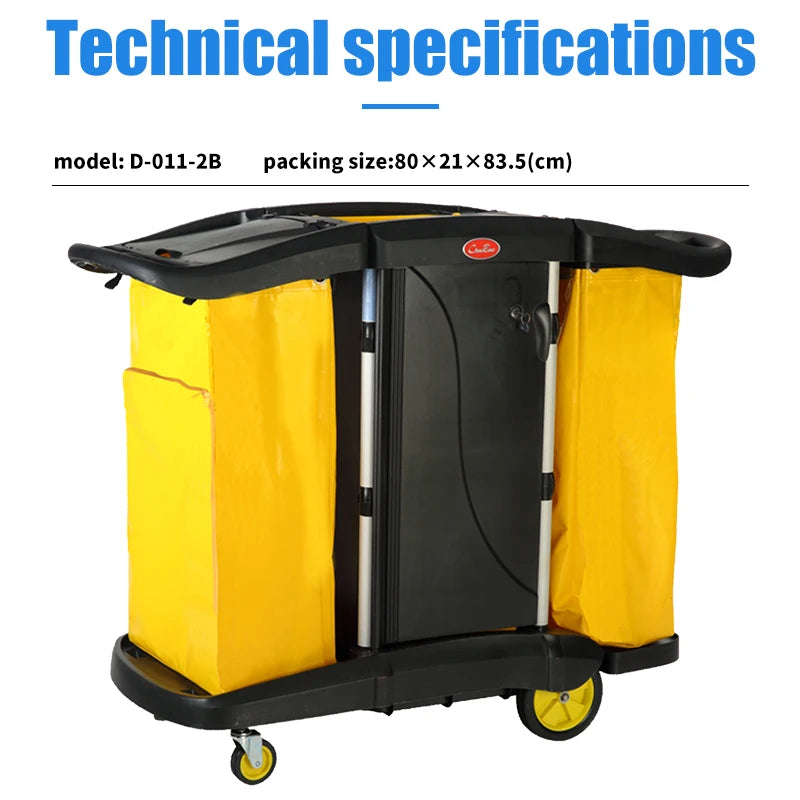 Wholesale durable commercial multifunctional plastic hotel cleaning wringing trolley cart housekeeping/construction service cart