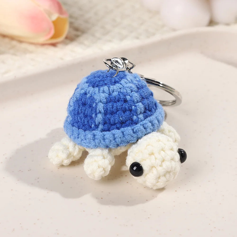 Handmade Knitting Crafts Sea Turtle Keychain Yarn Hook Materials Kit DIY Amigurumi  Wool Crochet Backpack Hanging Birthday Gifts