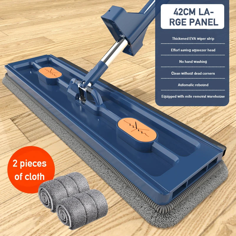 Large Flat Mop with 360 ° Rotating, Self-contained, Slide, Microfiber Floor, Wet and Dry, Home Cleaning Tools, New, 2023