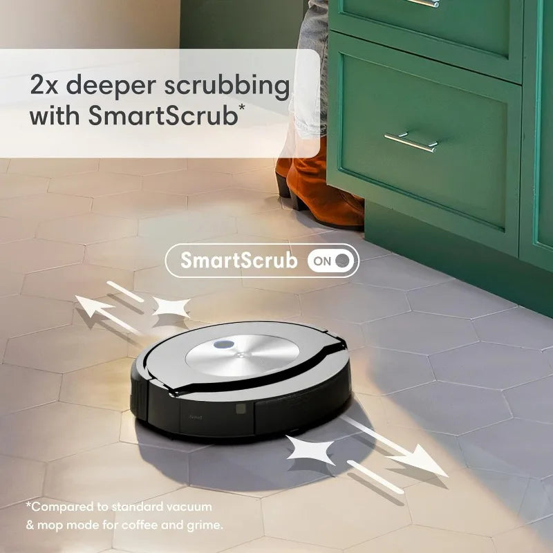 iRobot Roomba Combo j7+ Self-Emptying Robot Vacuum & Mop - Automatically Vacuums and Mops, Fully Retractable Mop pad