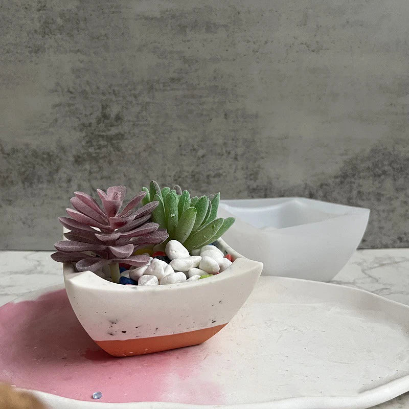 Square Flower Pot Silicone Mold Gypsum Concrete Mould for Potted Plants Handmade DIY Flowerpot Storage Box Concrete Clay Mold