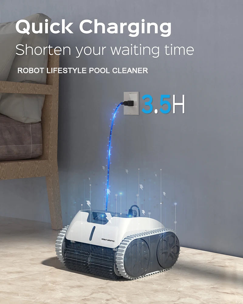 Robotic Swimming Pool Cleaner Wireless Automatic 3312 PRo Wifi App Control More Accurate Route Planning Select Cleanning Modes