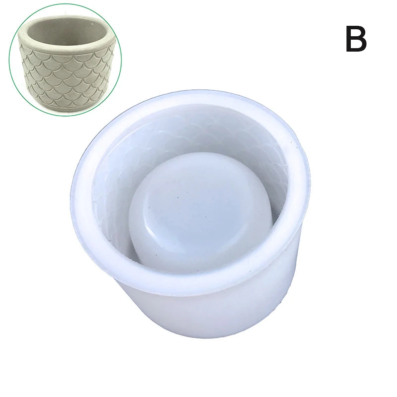 1Pc Cylinder Flower Pot Silicone Molds DIY Concrete Plaster Candle Jar Box Pottery Mould Handmade Planter Gardening Mold