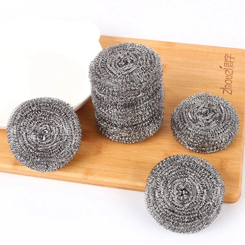 Stainless Steel Cleaning Ball Brushes Household Cleaning Products Dishwashing Sponges with Wire Kitchen Tools