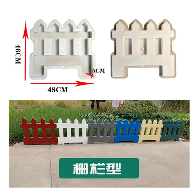 Concrete Fence Mold Garden Flower Pool Plastic Mold Brick Courtyard Rectangle Antique Flower Pond Paving Molds DIY 62x43x6cm