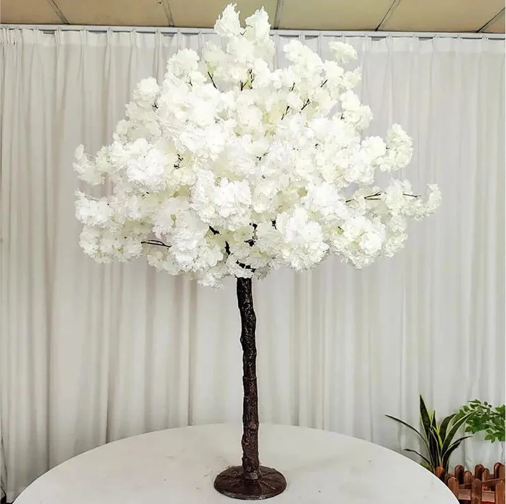 15PCS Artificial Cherry Blossom Trees for Indoor Outdoor Home Office Party Wedding Artificial Plant 1.5M