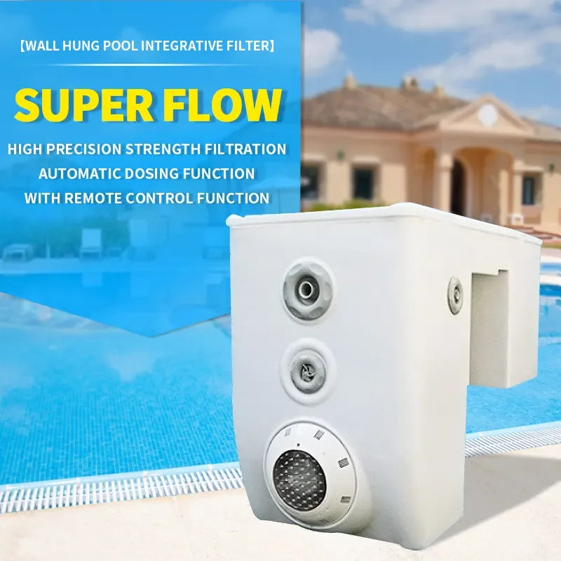 Wall-hung pipeless filter equipment Integrative pool pump and filter system