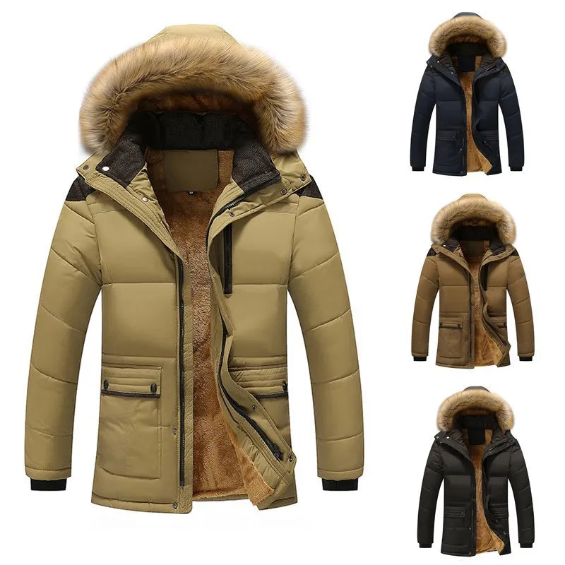 Parkas Trend Large Size Cotton-Padded Men's Casual Loose Comfortable Thick Warm High-Grade Keep Warm Coat