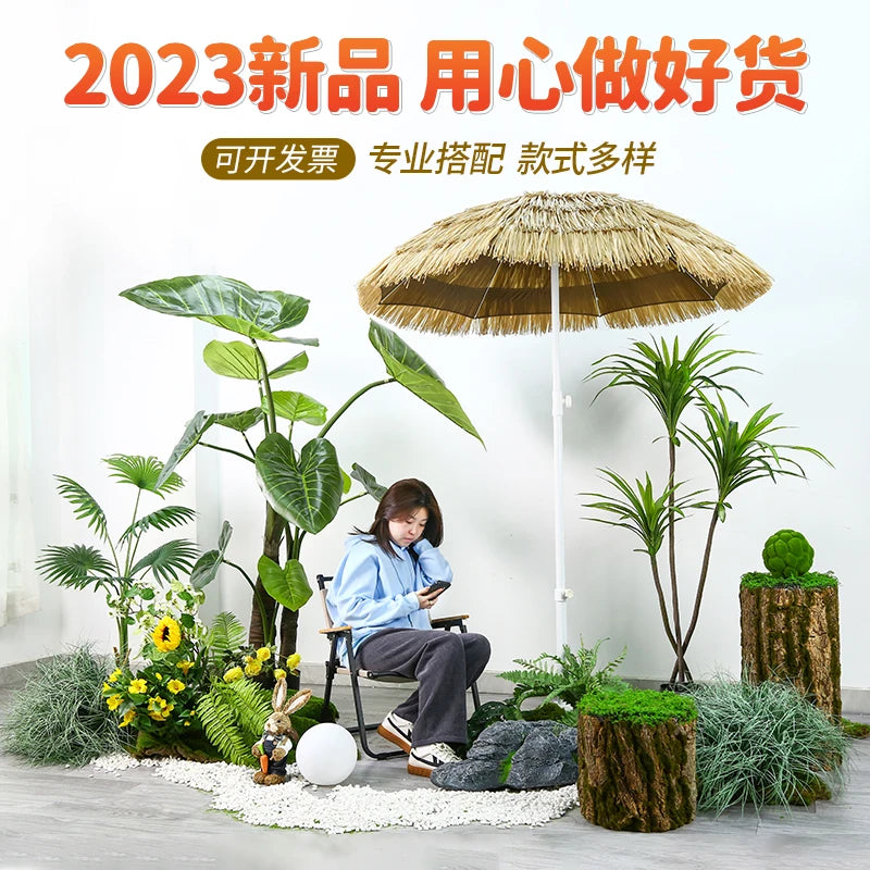 Simulation of green plant landscaping camping combined balcony landscape indoor fake green plant window decoration stair corner