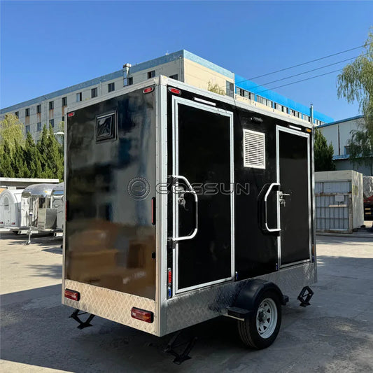 Eco-friendly Luxury Mobile Toilet Trailer Outdoor Restroom Shower Room Mobile Disabled Portable Toilet for Adults