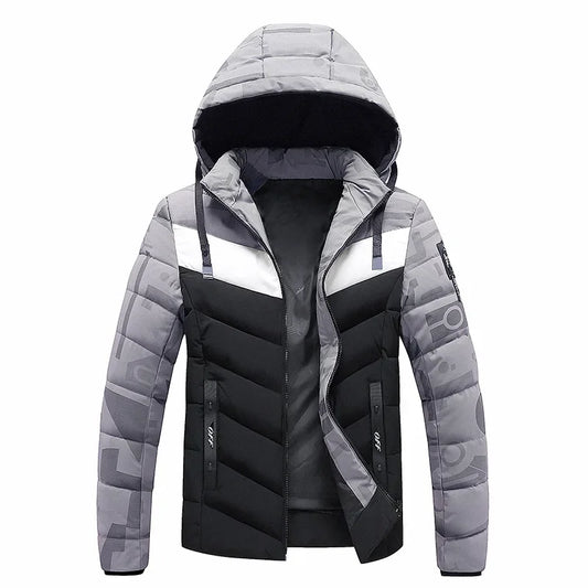 Parkas Men Coat Outwear Thick Warm Parkas Jacket Coat Men Casual Windbreaker Patchwork Hooded Parkas Jacket Men