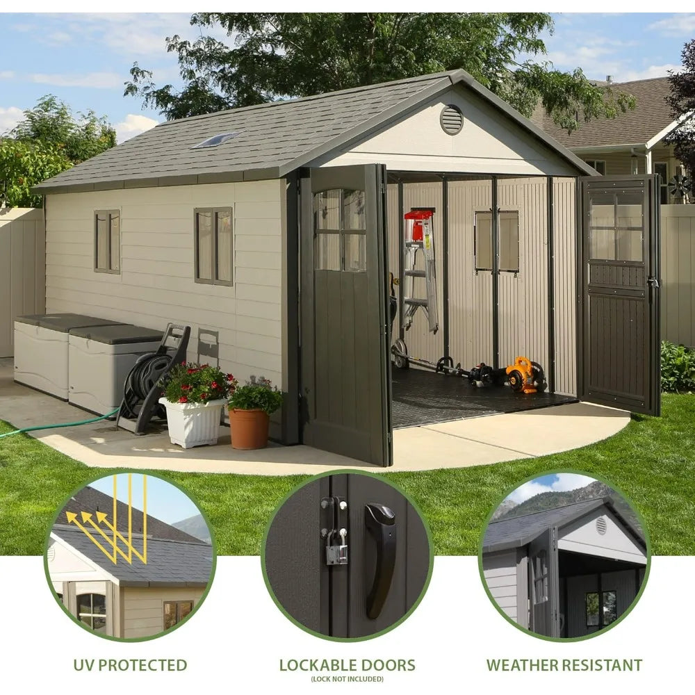 Storage,60236 11' X 18.5' Outdoor Storage Shed,UV Protected To Prevent Weather Damage Attractive Appearance and Design