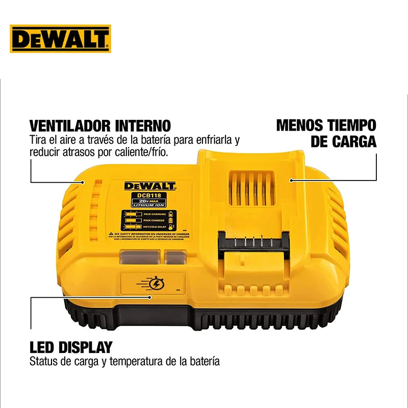 DEWALT DCB118 Fast Charger 18V 20V 60V MAX Charge Rapid Charger For Dewalt 18V 20V 60V Lithium Battery