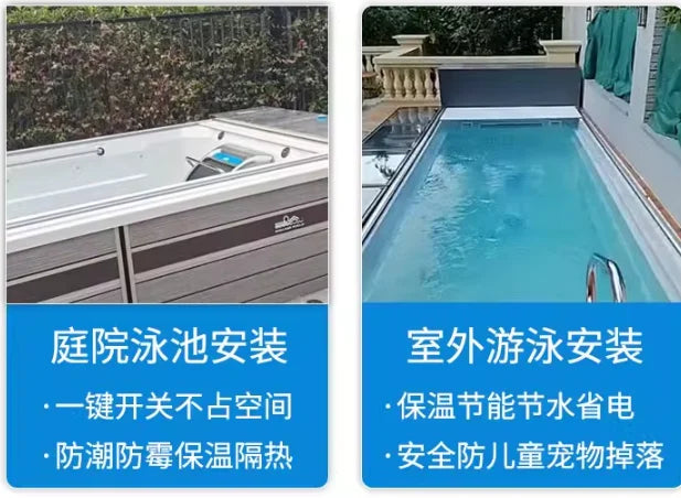 Swimming pool automatic cover, safety cover, dustproof electric roller shutter, mobile cover