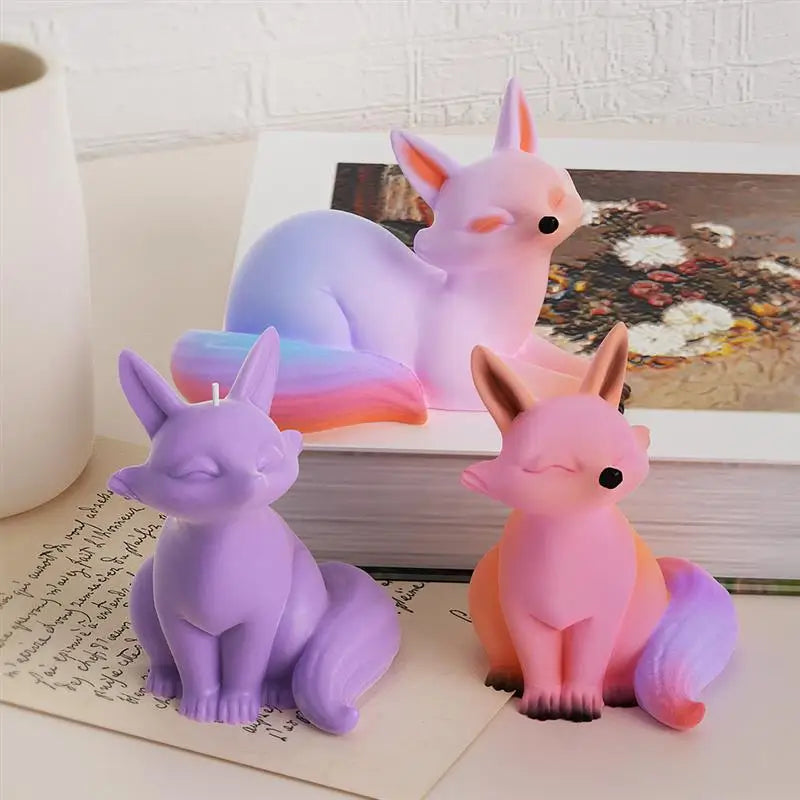 3D Animals Little Fox Concrete Silicone Pot Mold Succulent Flowerpot Clay Cement Plaster Molds DIY Home Garden Flower Pots Mould