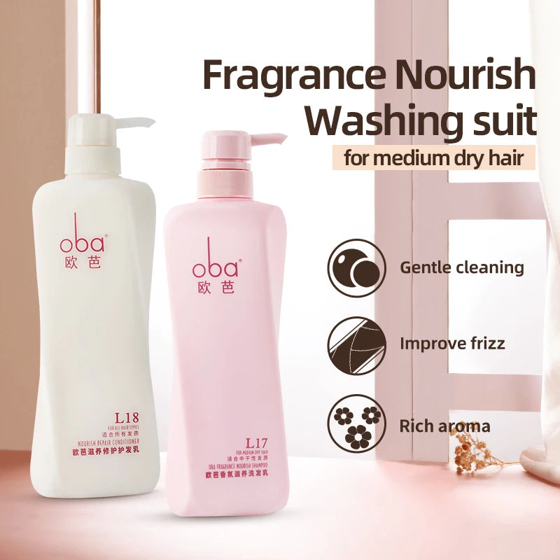 Oba Hair Care Salon Repair Damaged Gentle Cleaning Persistent Fragrance Shampoo And Conditioner Set For Women