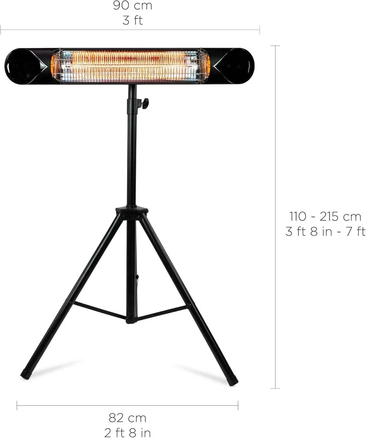 Infrared Electric Patio Heater  Indoor/Outdoor Heater  Portable Wall/Garage Heater  1500W  use with Stand  Mount to C