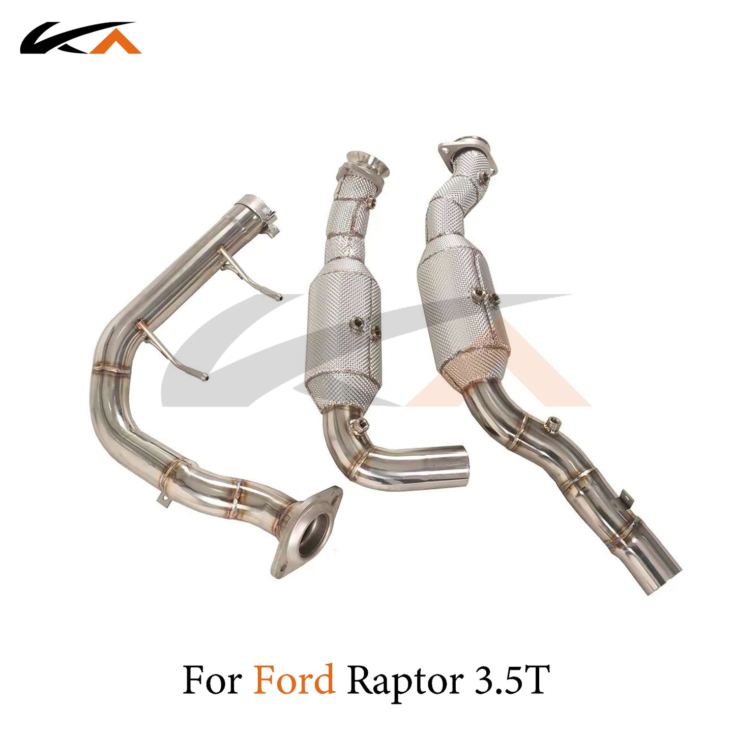 KA Tuning downpipe exhaust stainless steel headers for ford raptor 3.5t performance auto parts heat shield catalysis