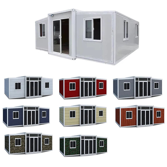 Metal Structure Prefabricated Tiny Homes Container Modular Mobile Prefab Easy Installation Double Wing Folding House Container