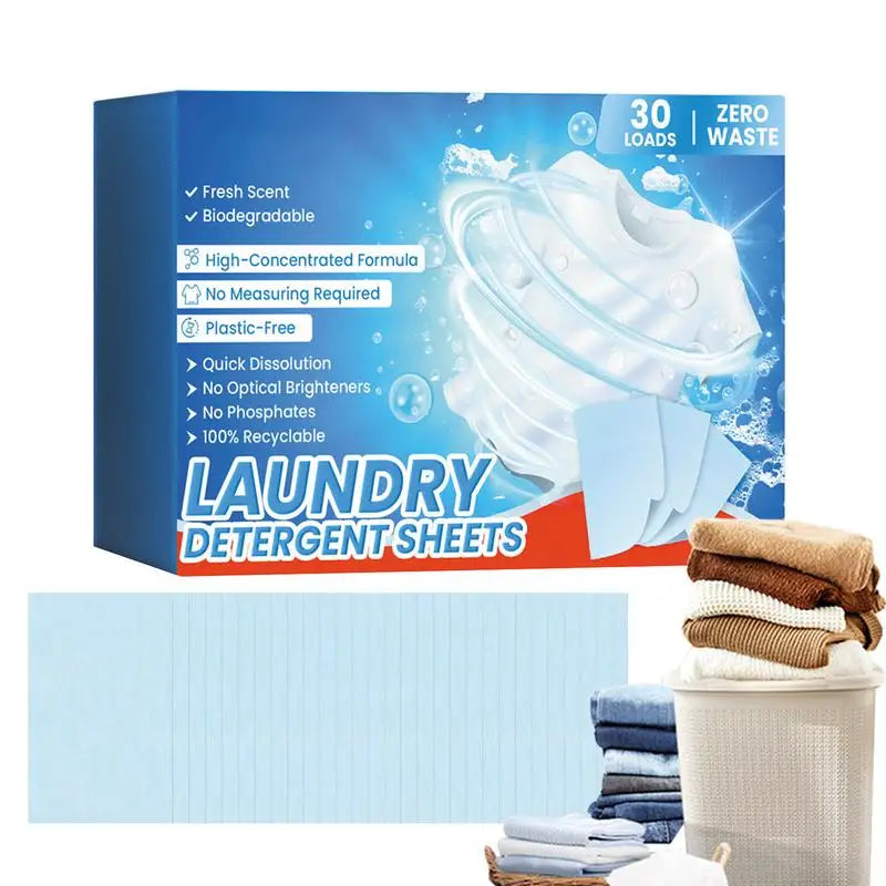 Laundry Tablets Laundry Detergent Power Tablet Pods 30pcs Gentle Eco Friendly Natural For Apartments Dorms Laundry Sheets