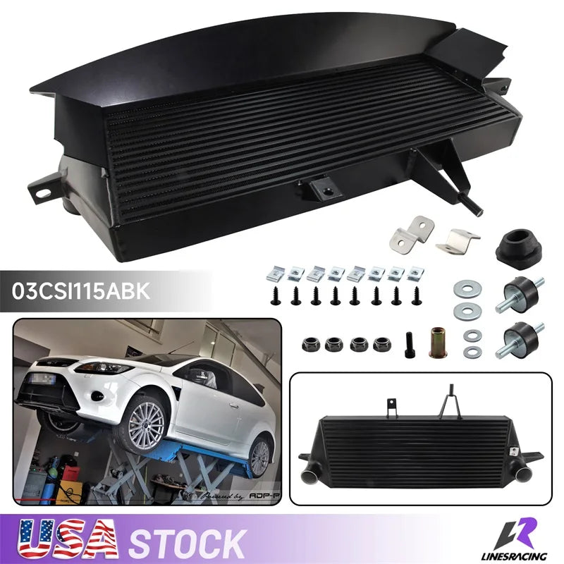 Brand New Black Performance Front Mount Intercooler Kit For Ford Focus MK2 MK II RS / RS500 2009-2010