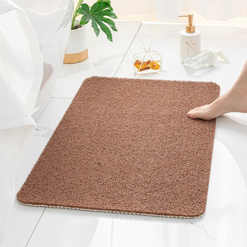 Non-Slip Shower Mat with Drain Bath Mat Quick Drying PVC Loofah for Tub Shower Bathroom Phthalate Free