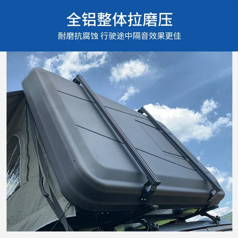 Outdoor camping foldable portable aluminum roof tent awning rain proof vehicle side wall tent Silver / Khaki / dark grey