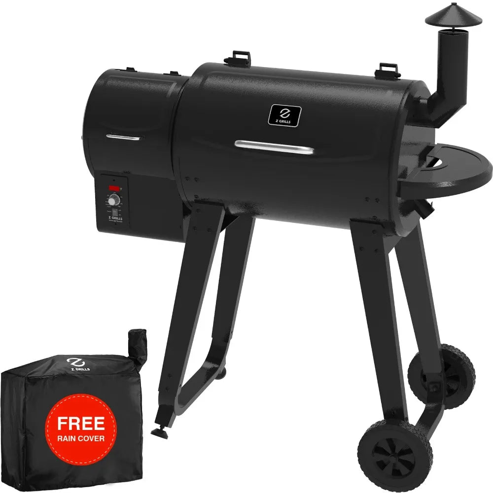 Z GRILLS  Wood Pellet Grill & Smoker 8-in-1 BBQ , Black