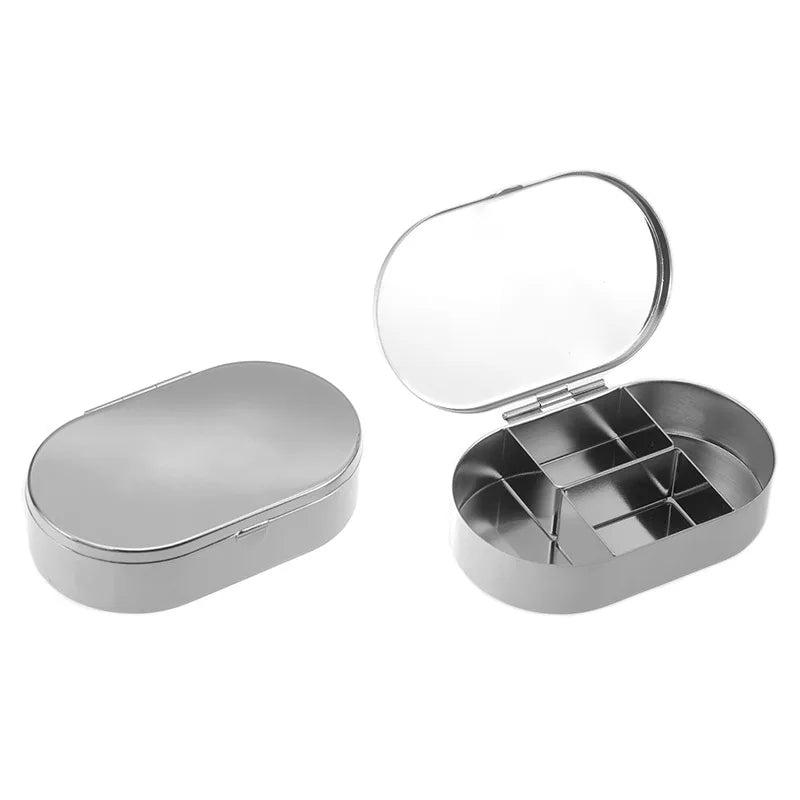 1000pcs Metal Pill Box Organizer Medicine Organizer Container Case Round Jewellery Storage Pocket Portable