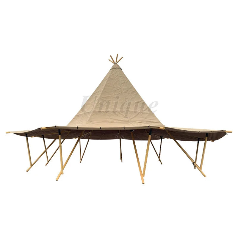 Waterproof Canvas Teepee for Outdoor Camping, Tipi Pyramid, Event Party Tent, Wedding Tent