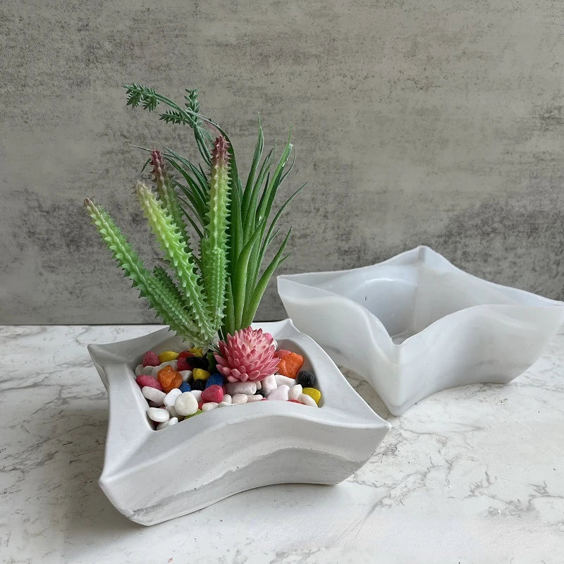 Square Flower Pot Silicone Mold Gypsum Concrete Mould for Potted Plants Handmade DIY Flowerpot Storage Box Concrete Clay Mold