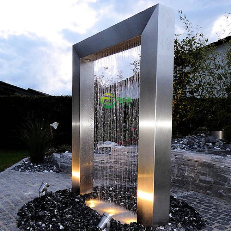 Large Garden Decoration Water Door Waterfall Fountain Water Fountain Stainless Steel Sculpture For Outdoor