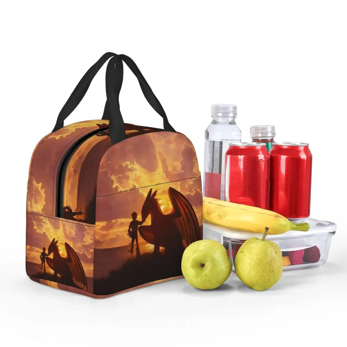 How To Train Your Dragon Lunch Bags Insulated Bento Box Lunch Tote Picnic Bags Cooler Thermal Bag for Woman Student Work