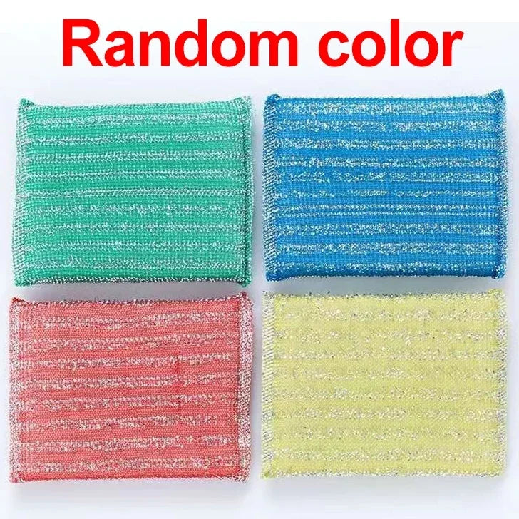 Sponge Rags Steel Wire Non -oil Brush Rag Reusable Double Sided Cleaning Cloth Dishrag Dishcloth Kitchen Cloths Towels Products