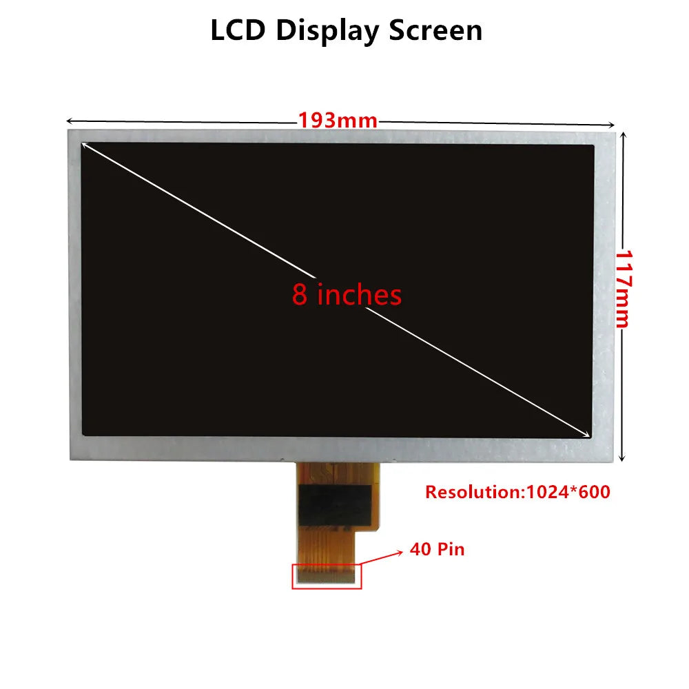 8 Inch 1024*600 HDMI-Compatible Screen LCD Display Driver Board Monitor Digitizer Touchscreen For Raspberry Pi Computer PC