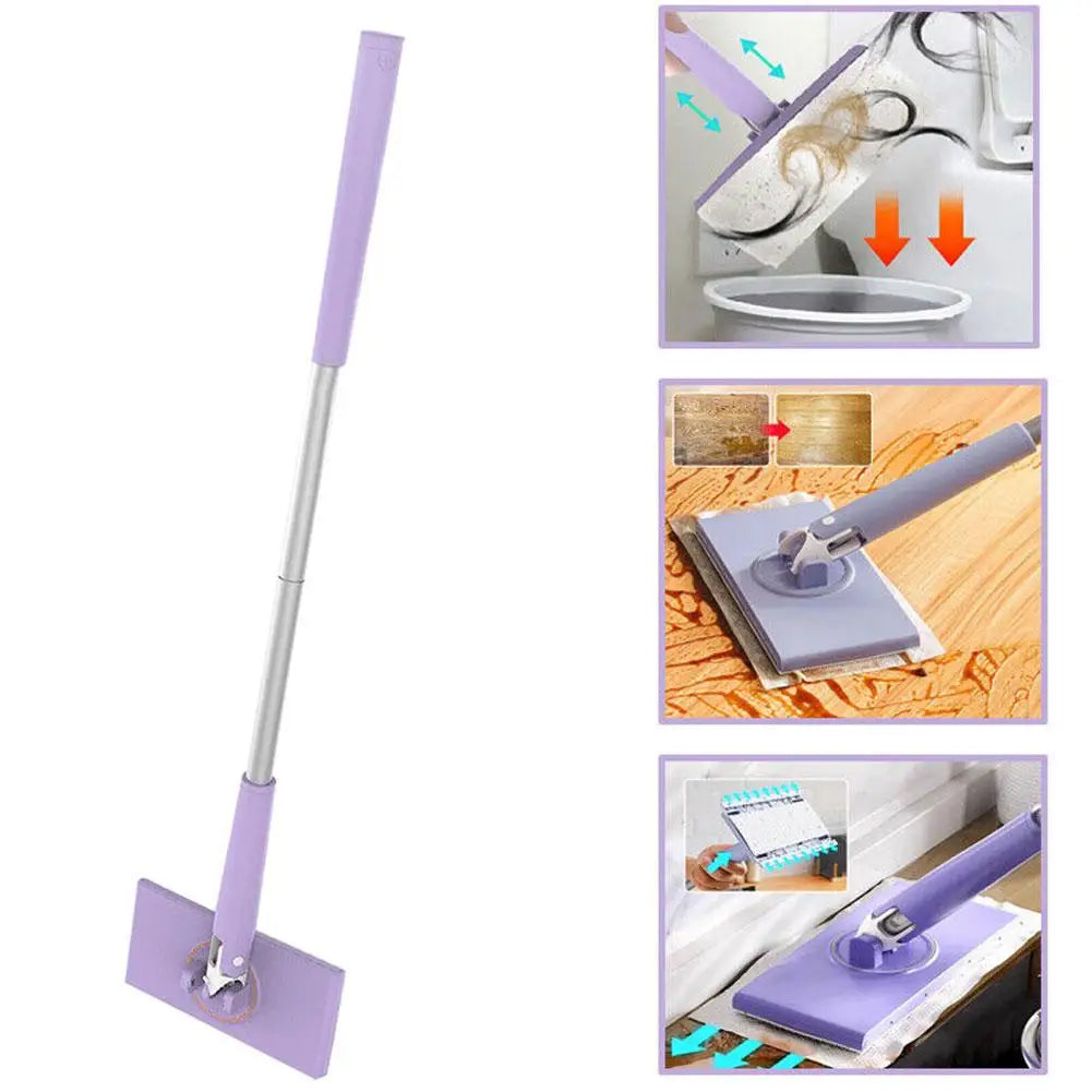 Hands-Free Mini Mop 360 Rotation Automatic Cloth Changing Dry And Wet Mop Cleaning Absorbent Tool Telescope Home Floor Clea X2H4