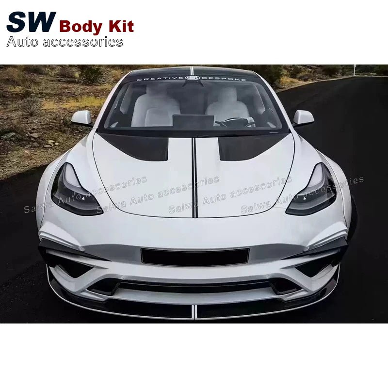 High Quality IMP Style Wide Body Kit For Tesla Model 3 Upgrade Front And Rear Bumpers Side Skirts Auto Parts Performance Kit