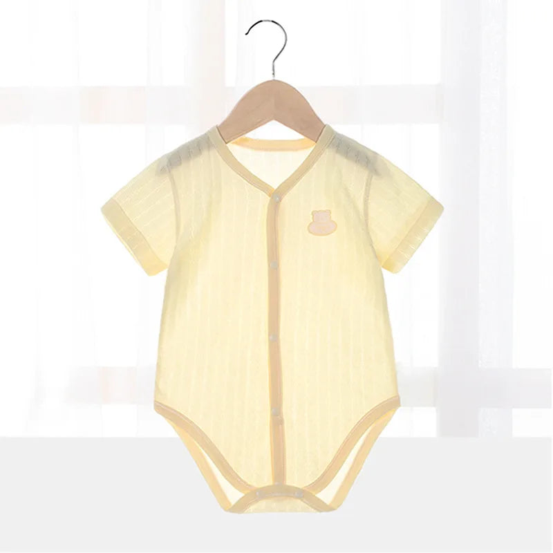 Newborn Baby Bodysuits for Boy Girl Summer Thin Outwear Casual Short Sleeve Toddler Kids Jumpsuits Children Clothes